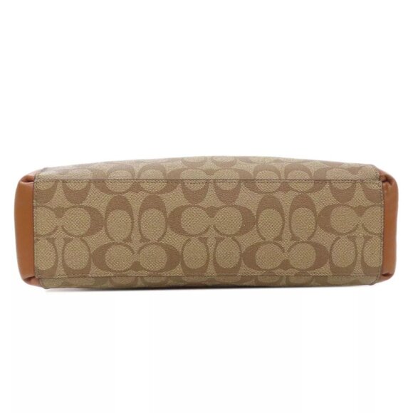 Euc Coach Christie Carryall Khaki Signature 2 Way Shoulder Bag Handbag Purse - Picture 5 of 12